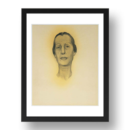 Georgia O'Keeffe: Portrait of Dorothy Schubart, modernist artwork, A3 Size Reproduction Poster Print in 17x13" Black Frame