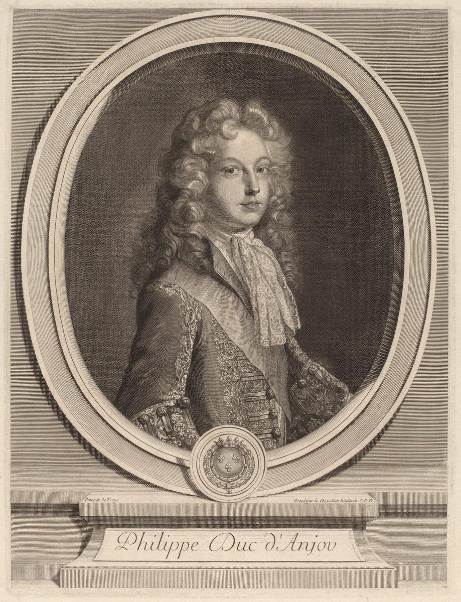 Gerard Edelinck after François de Troy:Philippe, Duke of Anj,16x12"(A3) Poster