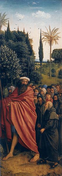 Ghent Altarpiece: Right panel (detail), vintage artwork by Jan van Eyck, A3 (16x12") Poster Print