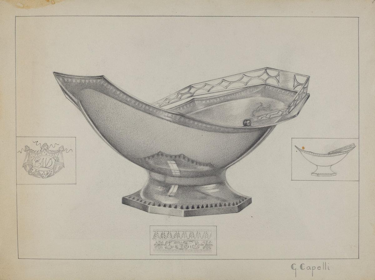 Giacinto Capelli:Silver Cake Basket,16x12"(A3) Poster