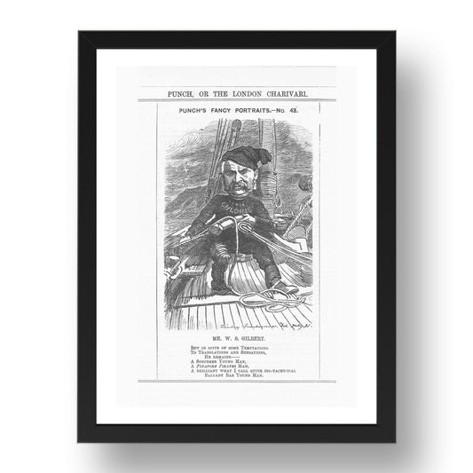 gilbertcroppedA4 B%26W 1881, vintage historic poster in 17x13"(A3) Frame