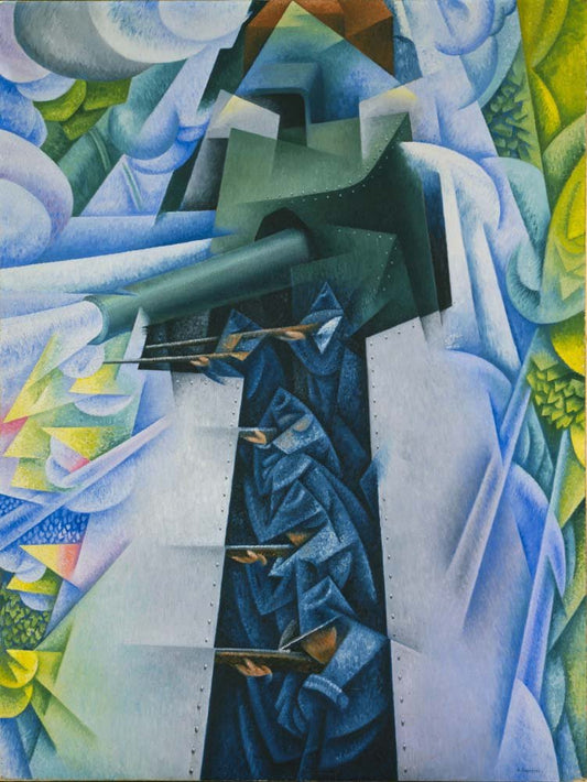 Gino Severini - Armored Train in Action, vintage art, A3 (16x12")  Poster Print 