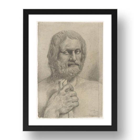 Giorgio de Chirico: Euripides, modernist artwork, A3 Size Reproduction Poster Print in 17x13" Black Frame