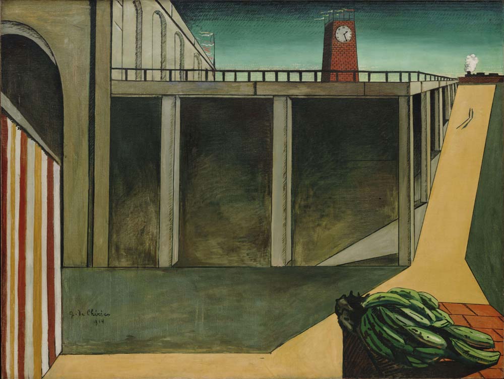 Giorgio de Chirico - Gare Montparnasse, vintage art, A3 (16x12")  Poster Print 