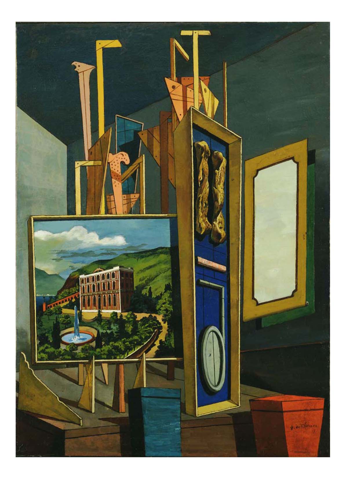 Giorgio de Chirico - Great Metaphysical Interior, 16x12" (A3) Poster Print