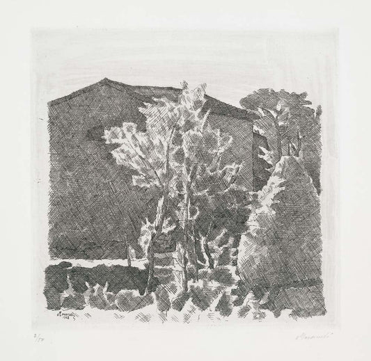 Giorgio Morandi - II Poggio al mattino, vintage art, A3 (16x12")  Poster Print 