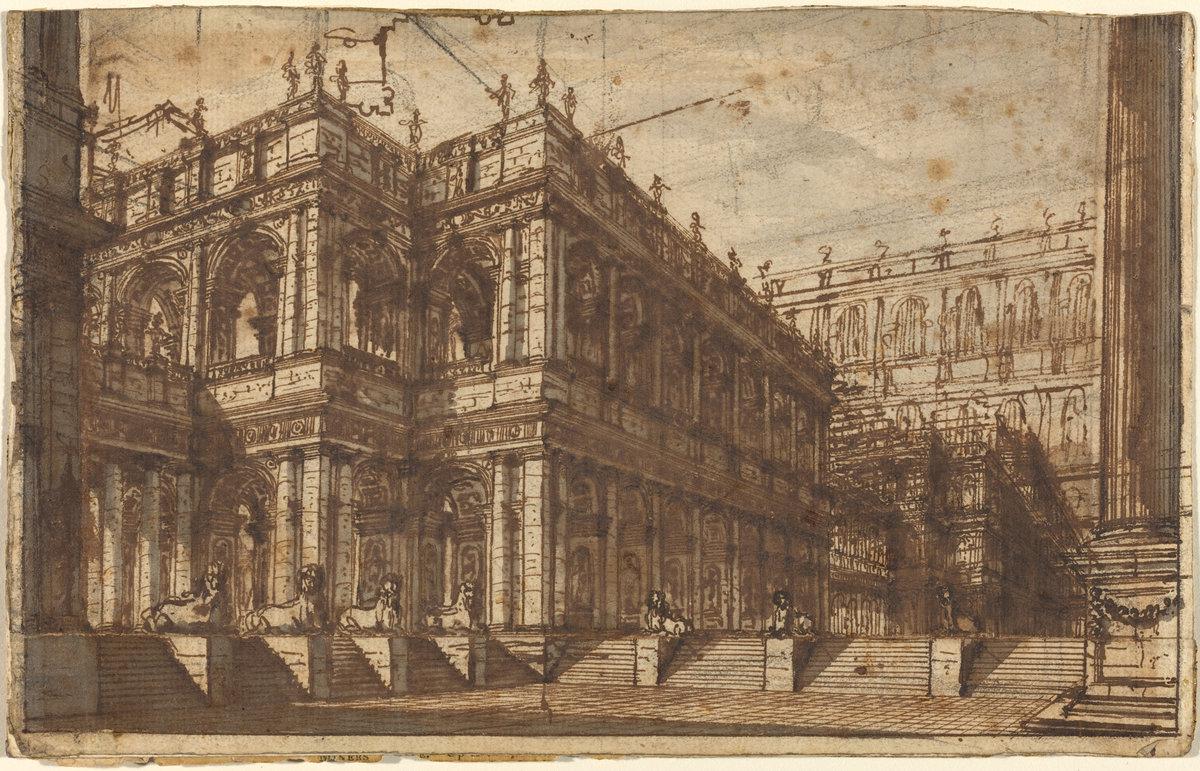 Giovanni Battista Piranesi:An Ancient Forum with Porticos,16x12"(A3) Poster