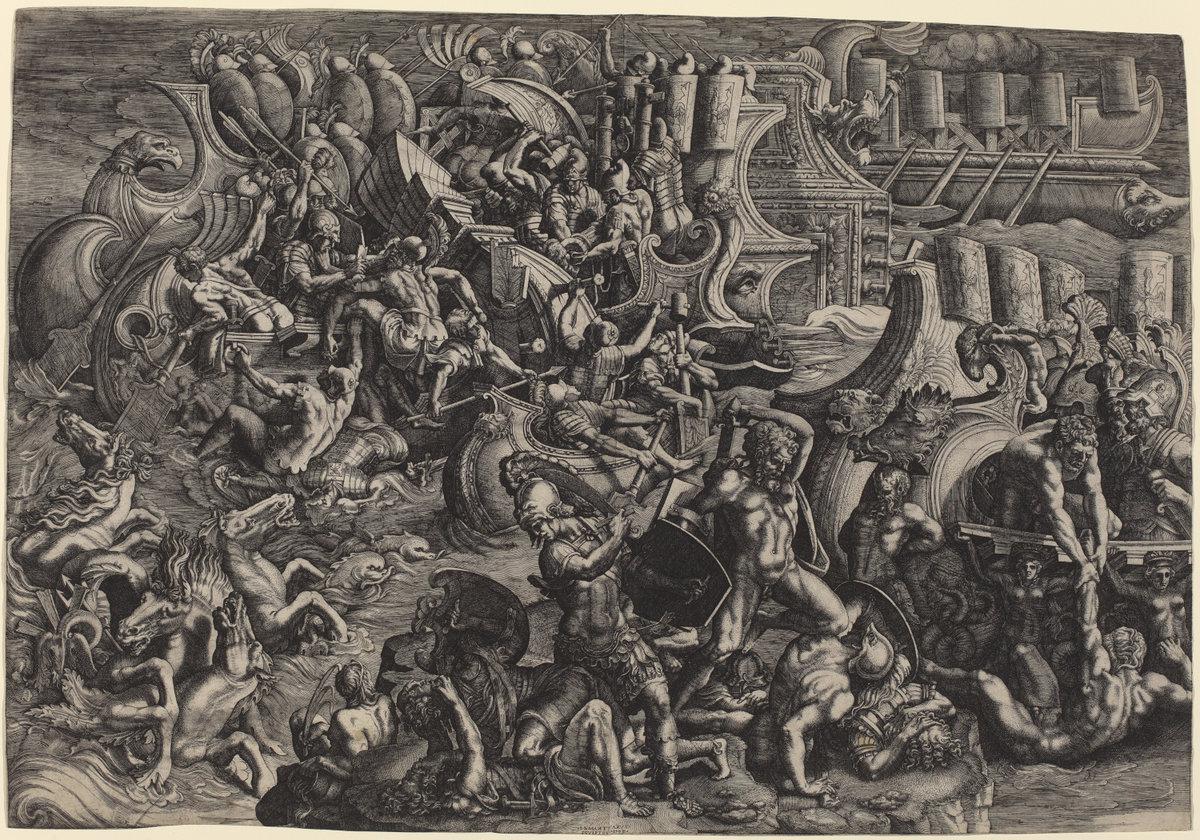 Giovanni Battista Scultori:The Trojans Repulsing the Greeks,16x12"(A3) Poster