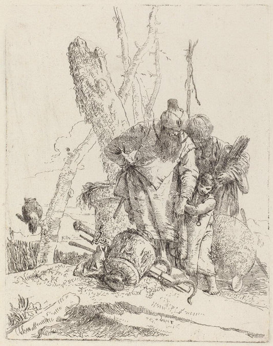 Giovanni Battista Tiepolo:Two Turbaned Magicians and a Boy,16x12"(A3) Poster