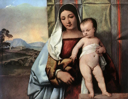 Gipsy Madonna, vintage artwork by Titian, A3 (16x12") Poster Print