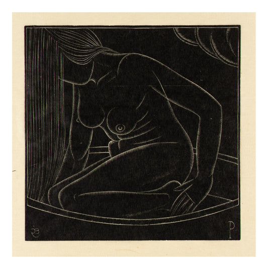 Girl in Bath 1923 by Eric Gill, vintage artwork, modern poster print
