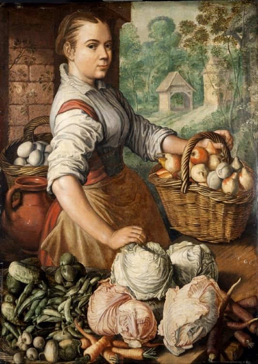 Girl with Vegetables, vintage artwork by Joachim Beuckelaer, A3 (16x12") Poster Print