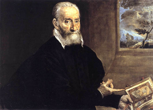 Giulio Clovio, vintage artwork by El Greco, 12x8" (A4) Poster