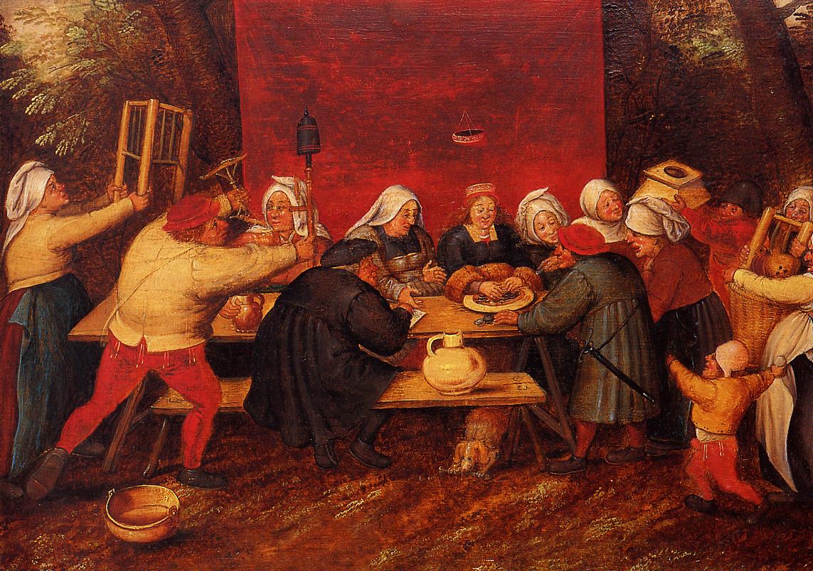 Giving Presents at a Wedding, vintage artwork by Pieter Brueghel the Younger, A3 (16x12") Poster Print