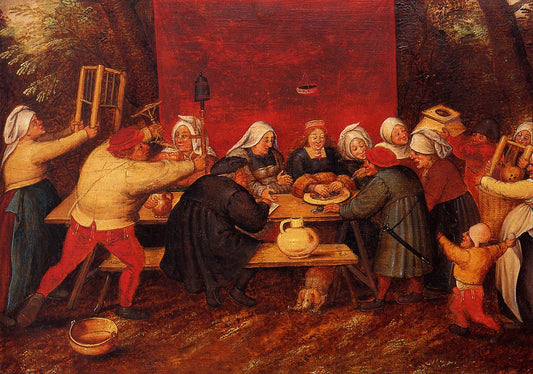 Giving Presents at a Wedding, vintage artwork by Pieter Brueghel the Younger, A3 (16x12") Poster Print