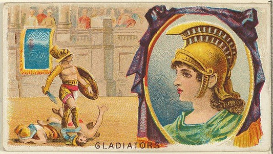 :Gladiators from the Games and Sports series for Old Judge Cigarettes 1889, vintage artwork, 16x12"(A3) Poster Print