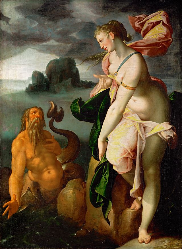 Glaucus and Scylla, vintage artwork by Bartholomaeus Spranger, A3 (16x12") Poster Print