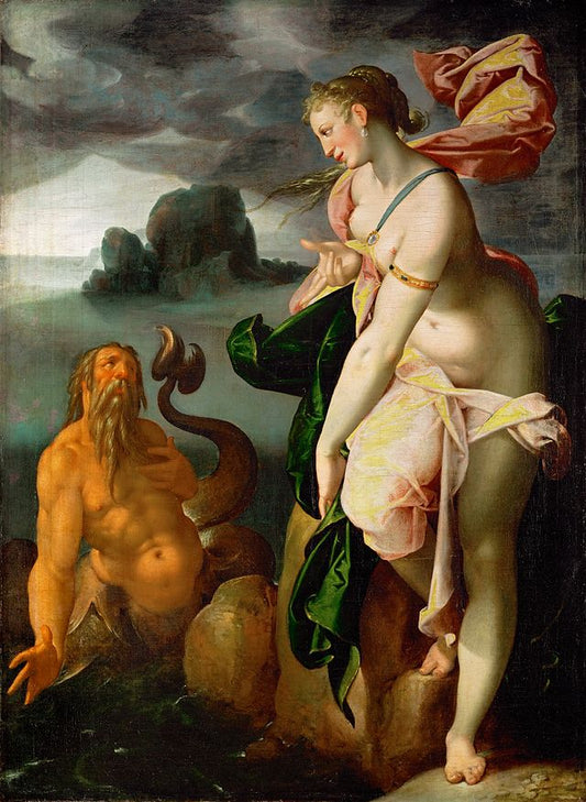 Glaucus and Scylla, vintage artwork by Bartholomaeus Spranger, A3 (16x12") Poster Print