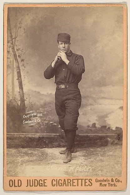 :Gleason Pitcher Philadelphia from the series Old Judge Cigarettes 1888, vintage artwork, 16x12"(A3) Poster Print