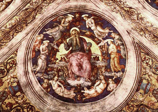 God the Creator and Angels, vintage artwork by Perugino, A3 (16x12") Poster Print