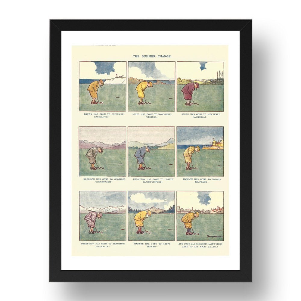 golf 1924, vintage historic poster in 17x13"(A3) Frame