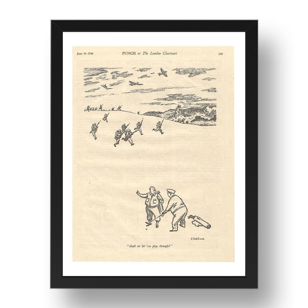 golf dday 1944, vintage historic poster in 17x13"(A3) Frame