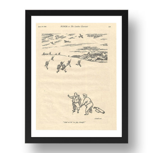 golf dday 1944, vintage historic poster in 17x13"(A3) Frame