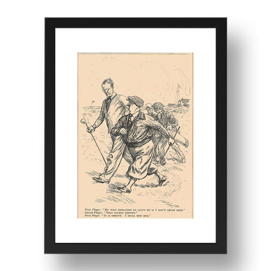 golf wife 1931 A3, vintage historic poster in 17x13"(A3) Frame