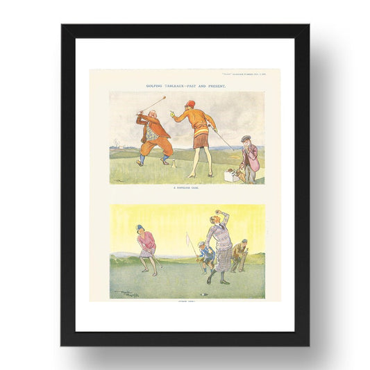 golfing 2, vintage historic poster in 17x13"(A3) Frame
