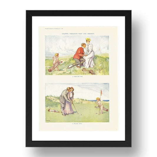 golfing 3, vintage historic poster in 17x13"(A3) Frame