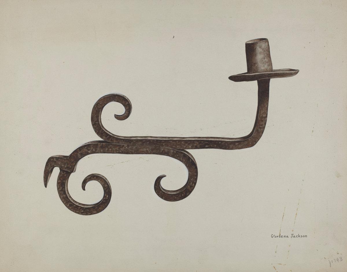 Gordena Jackson:Hand Wrought Iron Candlestick,16x12"(A3) Poster
