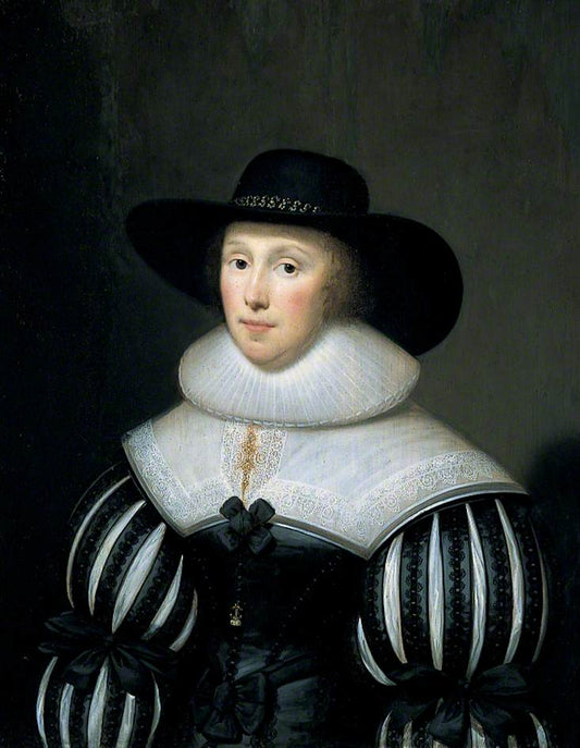 Grace Bradbourne, Wife of Sir Thomas Holte, vintage artwork by Cornelis Janssen van Ceulen the Elder, 12x8" (A4) Poster