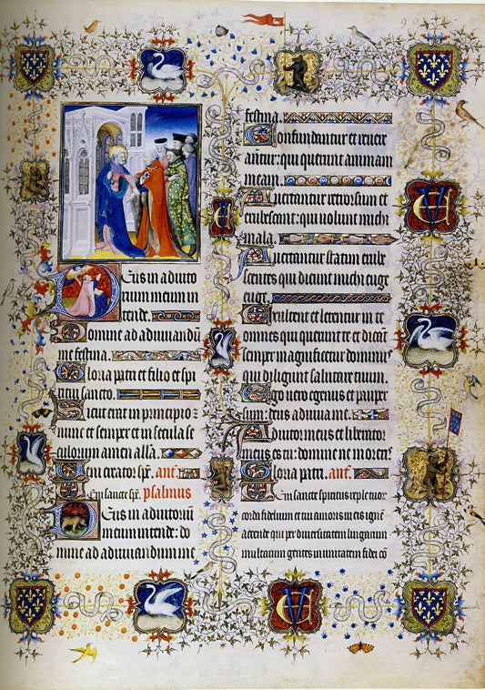 Grandes Heures, inventoried in the Duke's collection in 1409., vintage artwork by Follower of Jacquemart de Hesdin, A3 (16x12") Poster Print