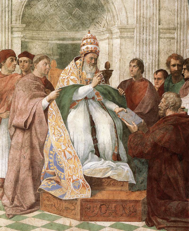 Gregory IX Approving the Decretals (Stanza della Segnatura), vintage artwork by Raphael, A3 (16x12") Poster Print