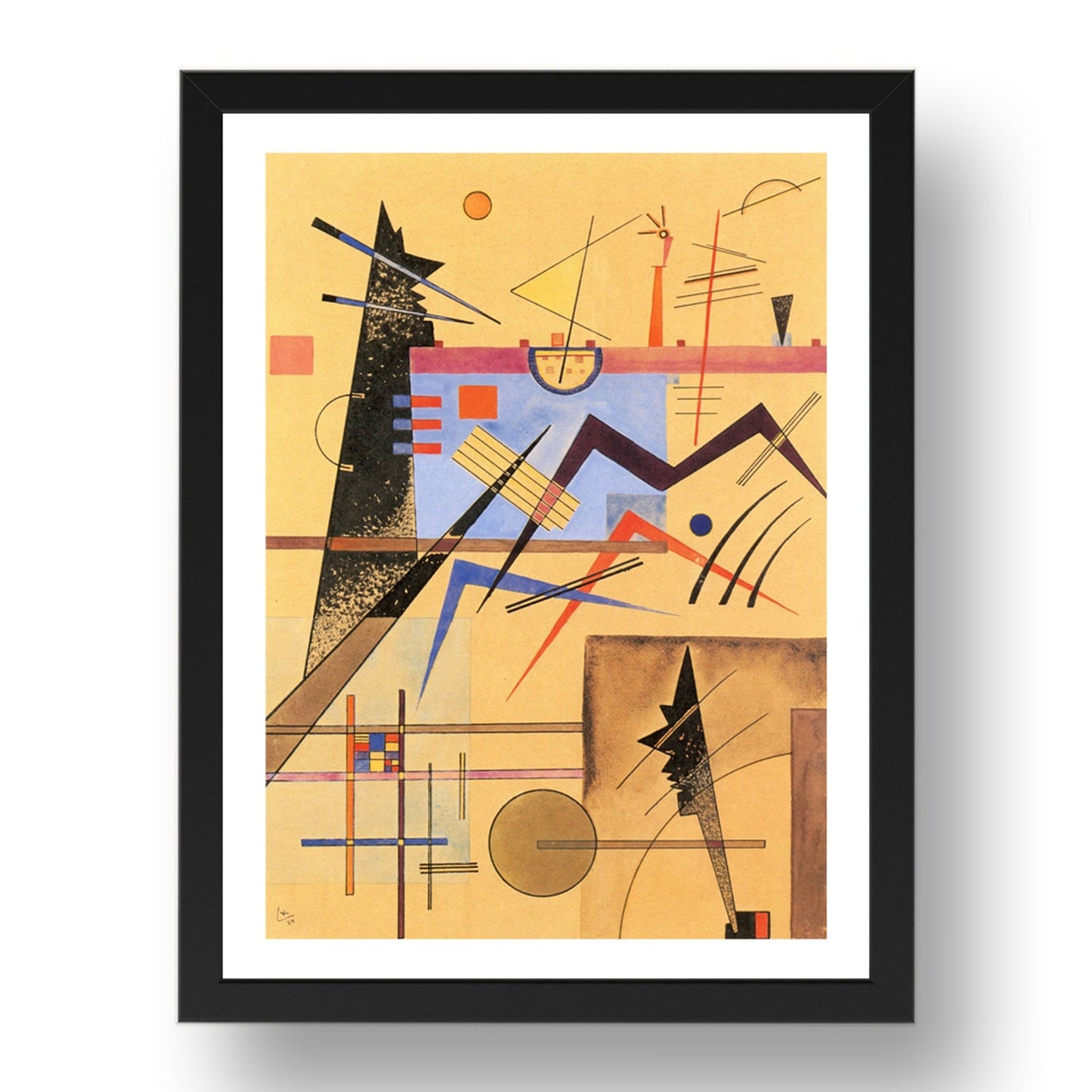 Grey Grey Brown No. 138 1924 by Wassily Kandinsky, 17x13" Frame