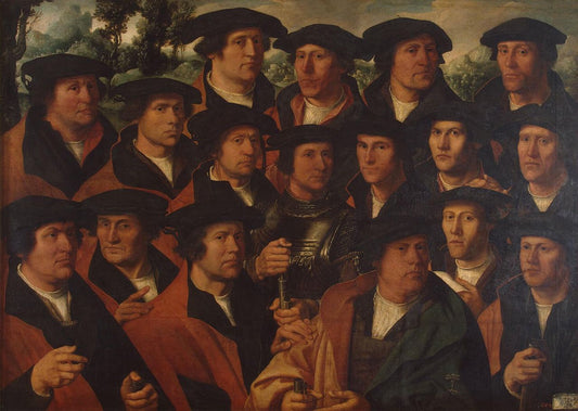Group Portrait of the Amsterdam Shooting Corporation, vintage artwork by Dirck Jacobsz., A3 (16x12") Poster Print