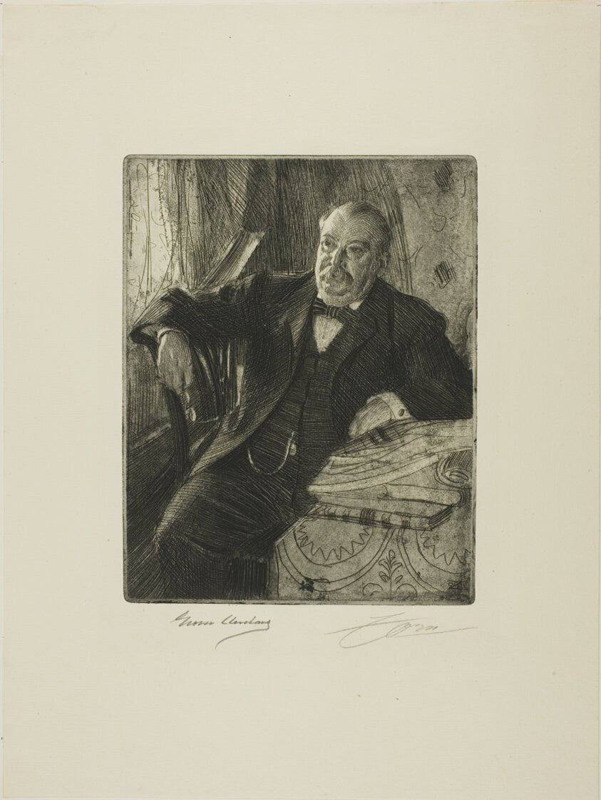 Grover Cleveland I by  Anders Zorn, 23x16"( A2 size) Poster Print