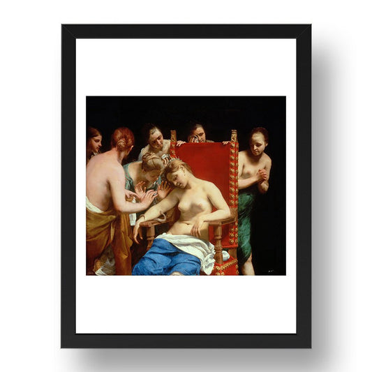 Guido Cagnacci - The Death Of Cleopatra [1659], vintage artwork in A3 (17x13") Black Frame