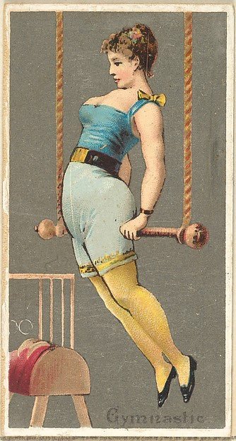 :Gymnast from the Occupations for Women series for Old Judge and Dogs Head Cigarettes 1887, vintage artwork, 16x12"(A3) Poster Print