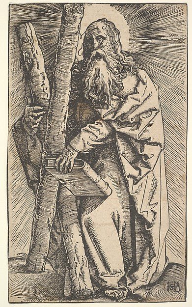 Hans Baldung  1484/85–1545 Strasbourg ):Saint Andrew 15th–16th Century, vintage artwork, 16x12"(A3) Poster Print