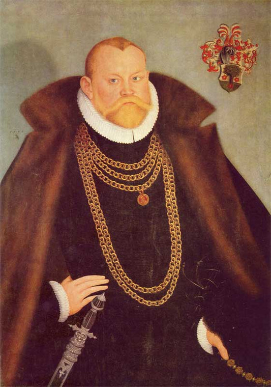 Hans von Lindau, vintage artwork by Lucas Cranach the Younger, A3 (16x12") Poster Print