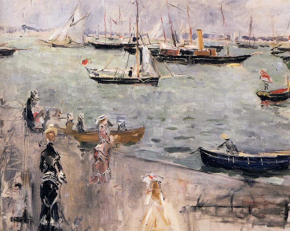 Harbor Scene Isle Wight - 1875 - by Berthe Morisot, vintage art, modern poster print