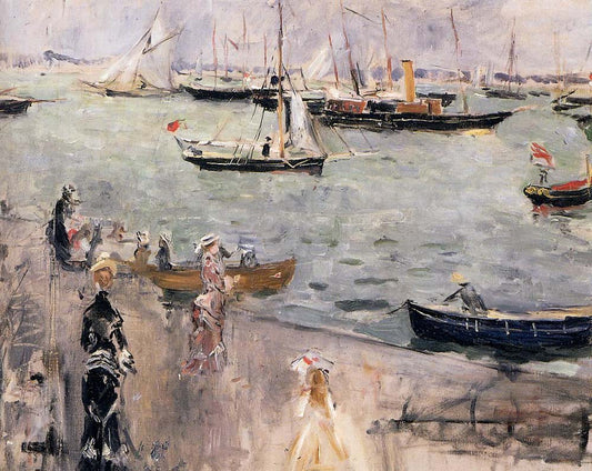 Harbor Scene Isle Wight - 1875 - by Berthe Morisot, vintage art, modern poster print