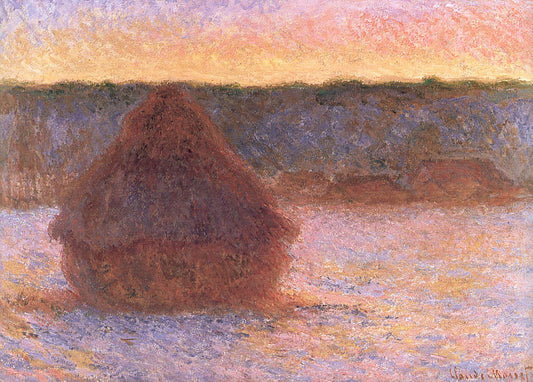 Haystack at Sunset by  Frosty Weather, vintage art, modern poster print