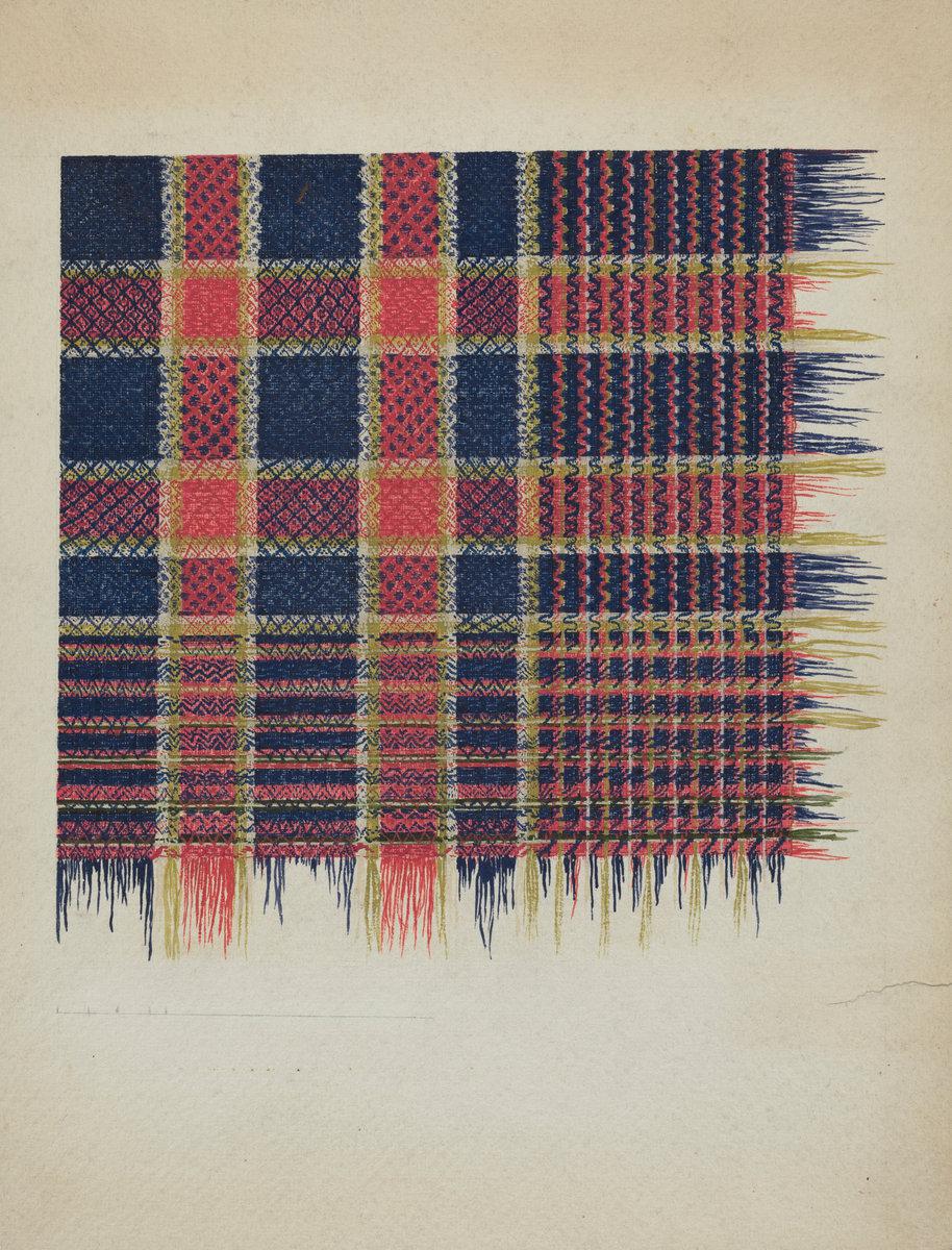 Hazel Sheckler:Handwoven Coverlet,16x12"(A3) Poster