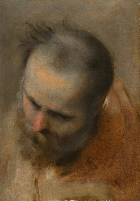 Head of a Bearded Man Looking to the Lower Left, vintage artwork by Federico Barocci, A3 (16x12") Poster Print