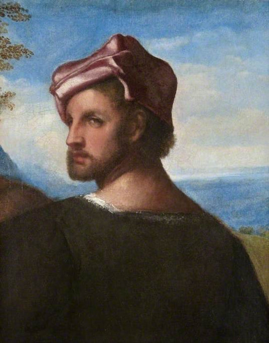 Head of a Man (fragment of Christ and the Adulteress), vintage artwork by Titian, A3 (16x12") Poster Print