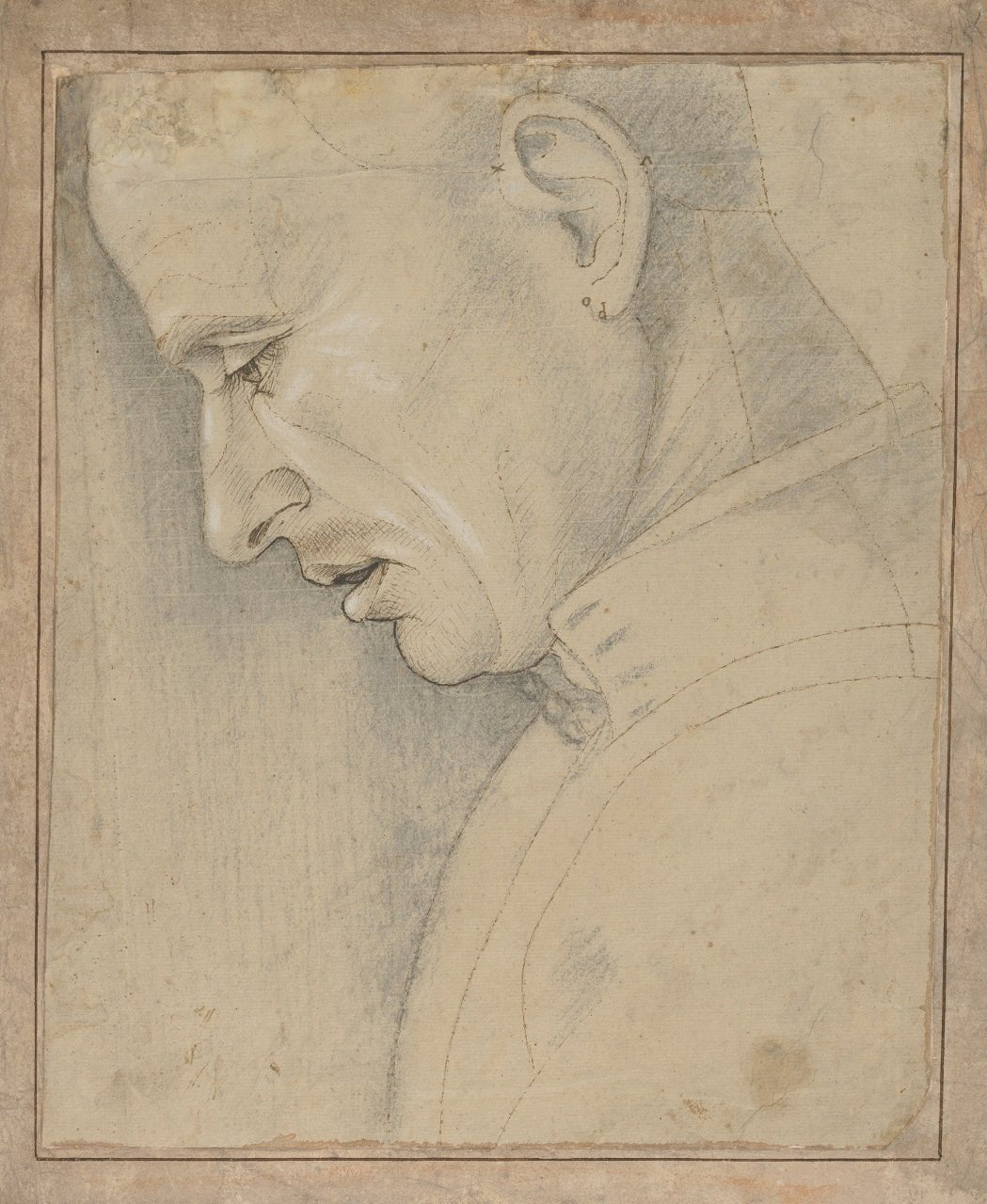 Head of a Man in Profile, vintage artwork by Luca Signorelli, A3 (16x12") Poster Print
