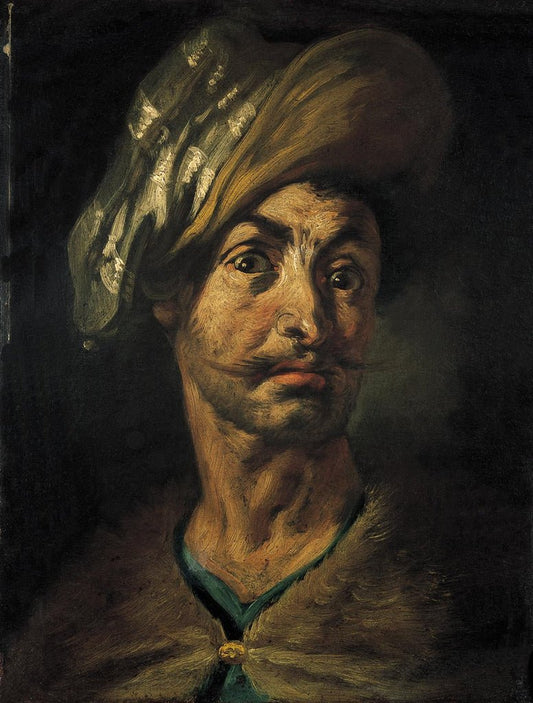 Head of a Man in Turban, vintage artwork by Tanzio da Varallo, 12x8" (A4) Poster