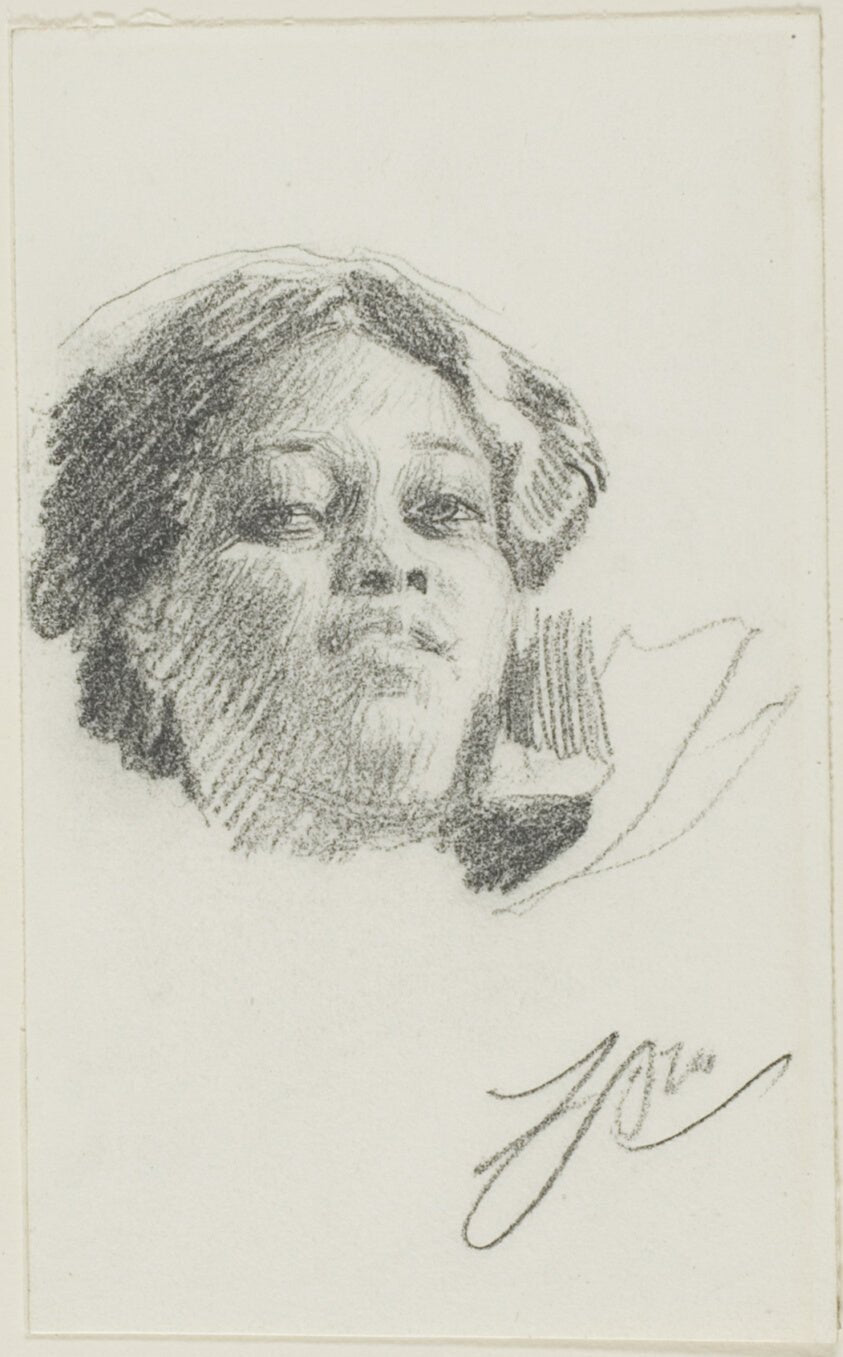 Head of a Woman by  Anders Zorn, 23x16"( A2 size) Poster Print